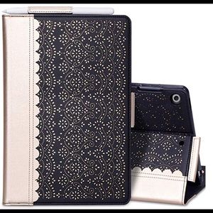 NEW iPad 7th Generation Case,[Luxury Laser Flower]